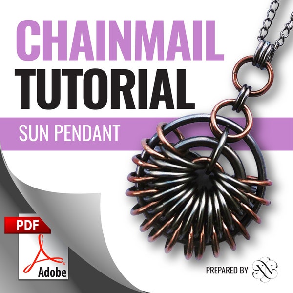Chainmail Jewelry PDF Tutorial - DIY Sun Pendant Necklace