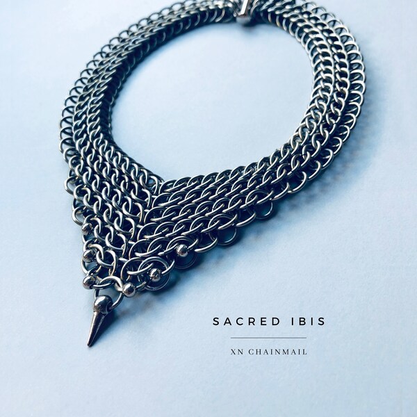 Chainmail Stainless Steel Spike Choker Necklace