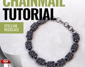 Patrón de collar de stellum de malla de malla: tutorial de joyería DIY (guía en PDF)