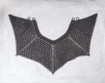HELIX OF STARS: Chainmail Neck & Shoulder Garment, Body Accessory in Japanese Pattern