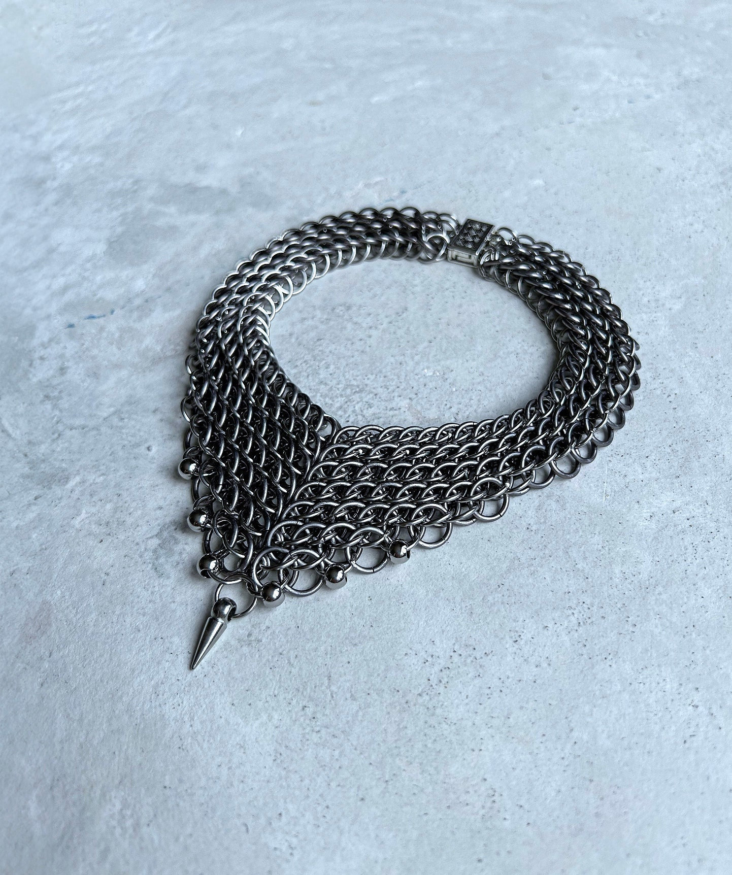 Chainmail Stainless Spike Choker IBIS Necklace - Etsy