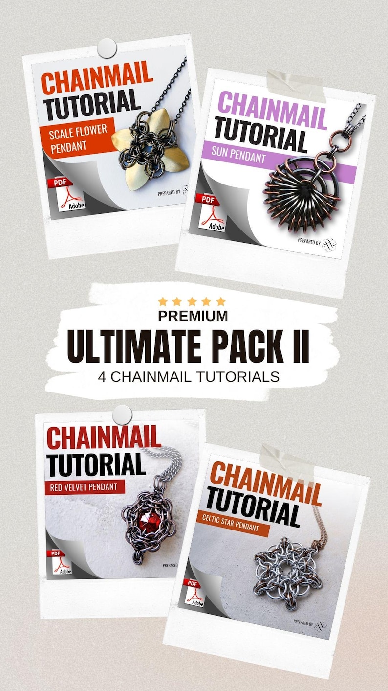 Chainmail Jewelry Making Tutorial BUNDLE (4 PDF Guides) - Etsy