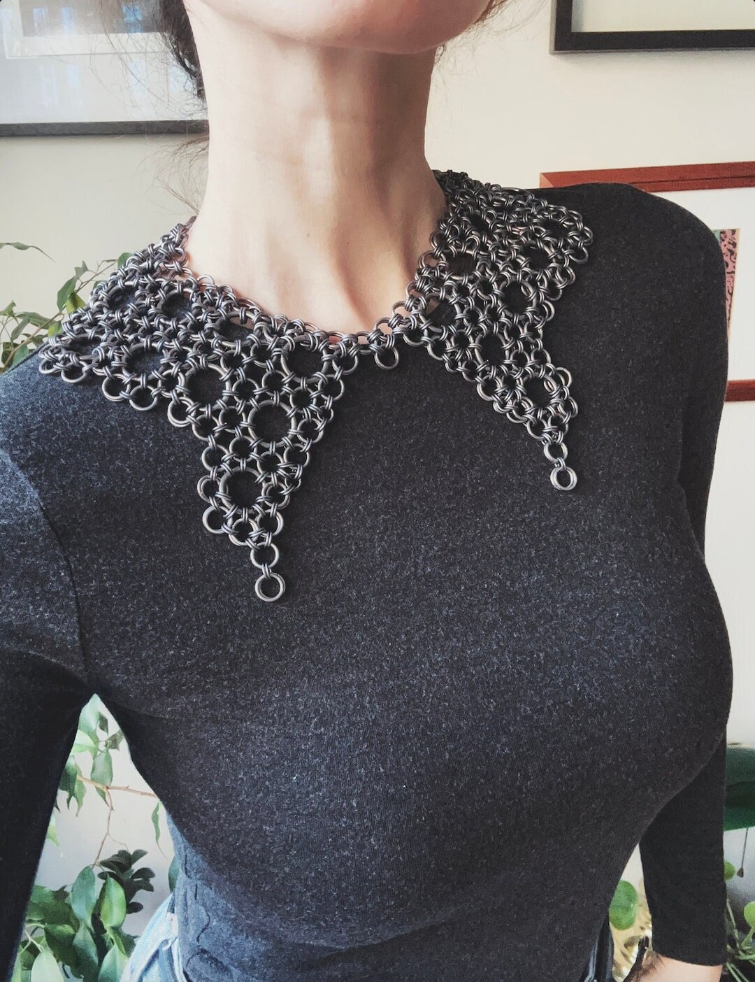 Butterfly Inspired Chainmail Collar Necklace Handmade Etsy