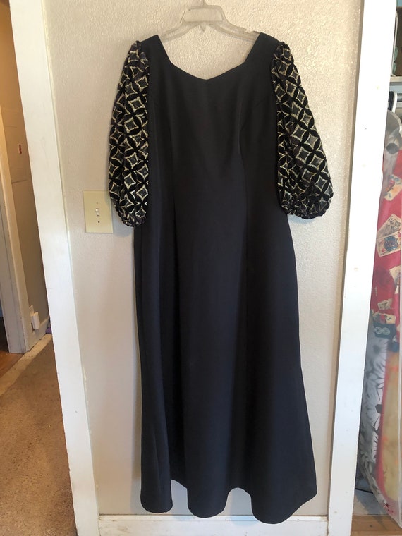 plus size dress black dress 1980s 80s VTG dress X… - image 2