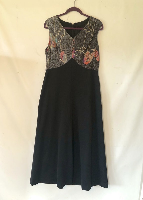1970s dress vintage dress black dress Large XL dre
