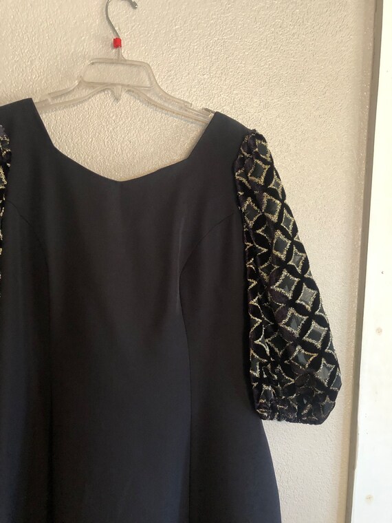 plus size dress black dress 1980s 80s VTG dress X… - image 3