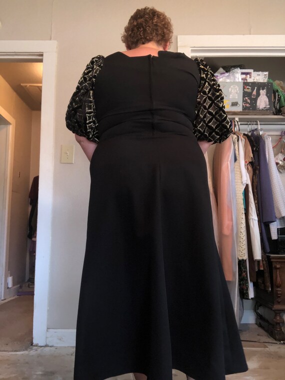 plus size dress black dress 1980s 80s VTG dress X… - image 10