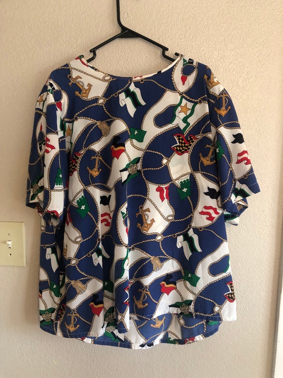 vintage plus size top vintage blouse XXL 1990s 90… - image 1