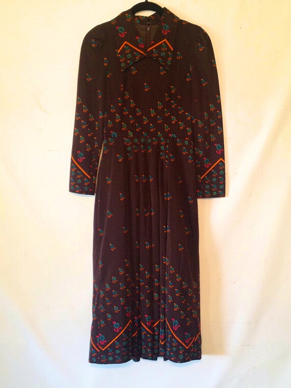 vintage dress 1970s dress vintage brown day dress