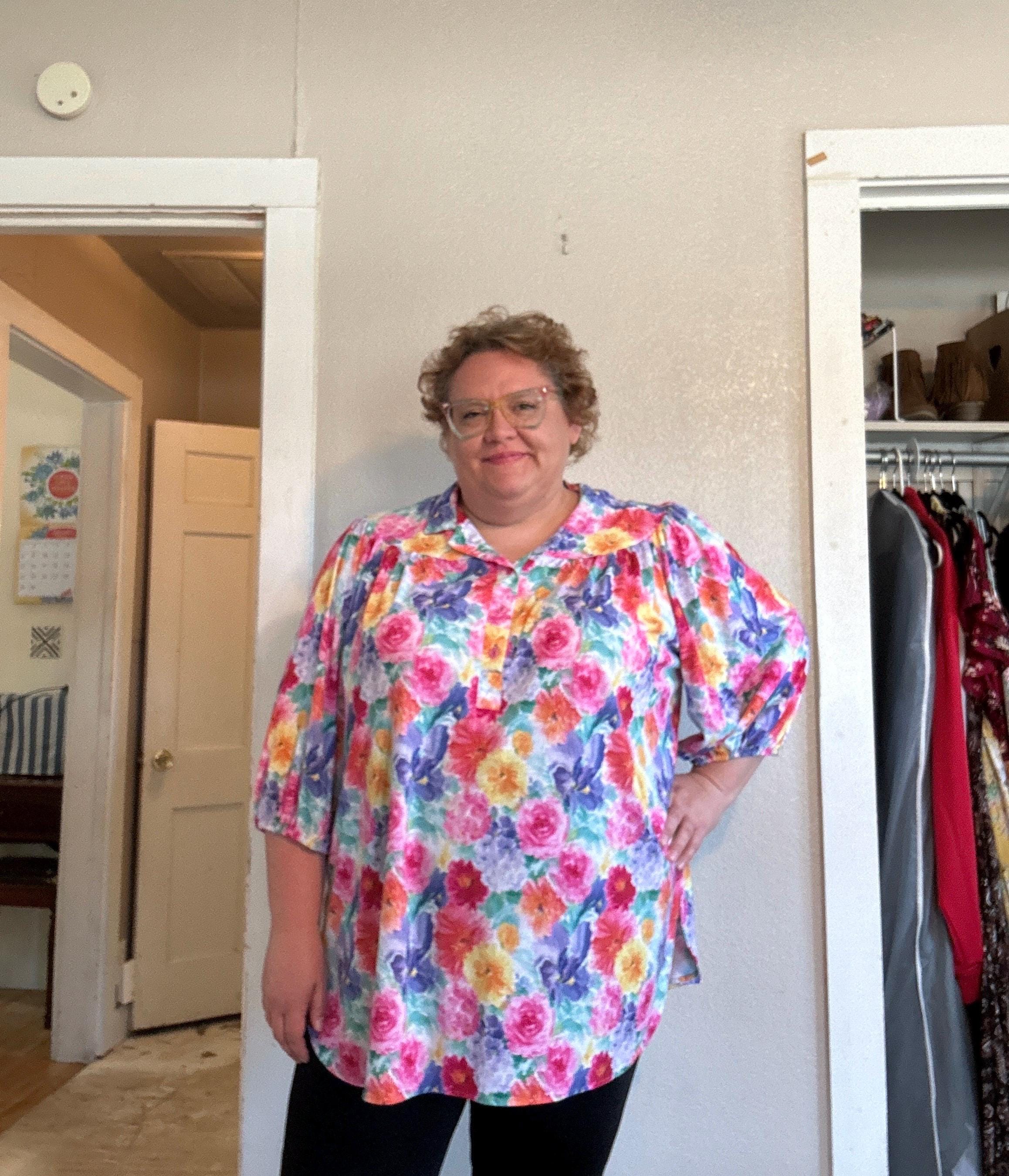 Vintage XXXL Plus Size Top Vintage Pink Graphic Print Top