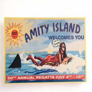 Jaws Sign, Amity Island, No Swimming Beach Closed, Movie Sign, Metal ...