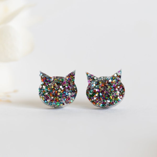 Cat Earrings • Cat Lover Gift • Cat Jewelry • Cat Lady Gift • Cat Mom • Pet Jewelry • Acrylic Earrings