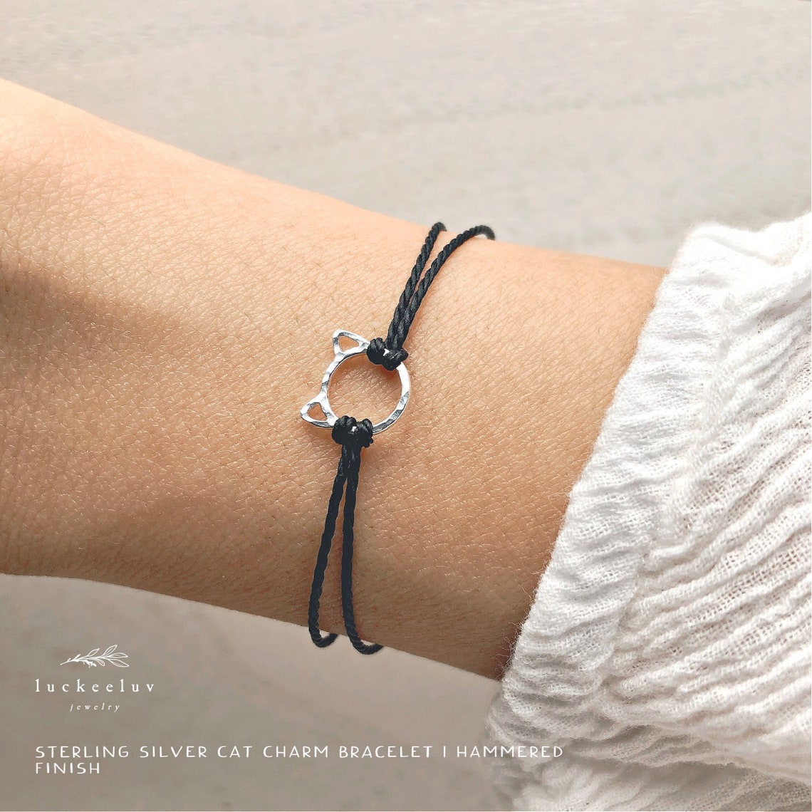 Silver Cat Charm Bracelet Cat Lover Bracelet Best Friend Etsy