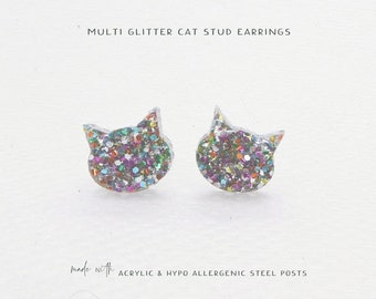 Cat Earrings • Cat Lover Gift • Cat Jewelry • Cat Lady Gift • Cat Mom • Pet Jewelry • Acrylic Earrings • Best Friend Gift