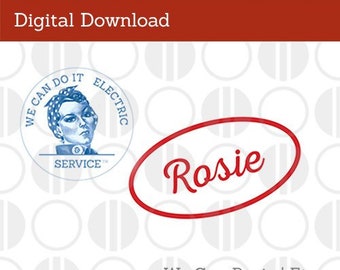 Printable Rosie the Riveter pin and patch - LAST MINUTE Costume - Instant download - Digital file DIY