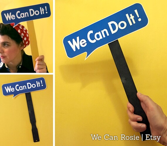 Be Rosie The Riveter Costume Kit - 5 Essential Items - Bandana, Collar Pin, Name Patch, Socks, Mini Poster