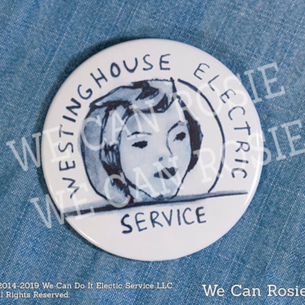 Rosie the Riveter Pin, Collar pin, Rosie Button for costume, Employment badge from Rosie the Riveter Poster