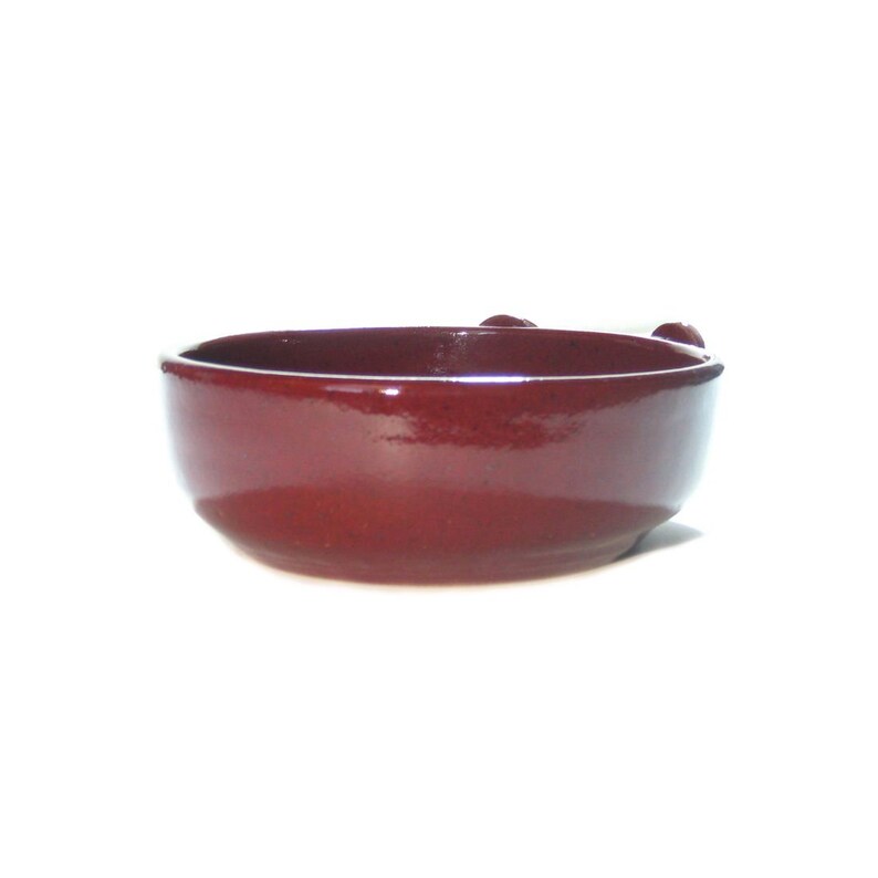 Stoneware Animal Food Dish Feeding Dish Dog Gift Bad Dawg New Puppy Red Ceramic Stamped Bone Dog Bowl Dog Present