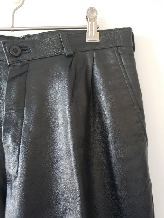 Vintage Men's Black Leather Pants Trousers Circa 8