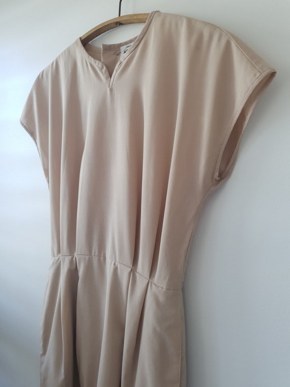 Vintage Summer Minimalist Mini Sand Dress Circa 80