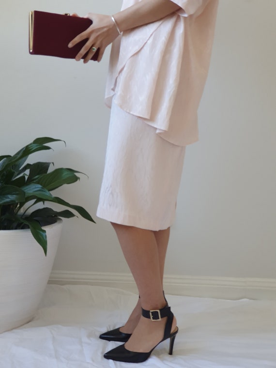 eggshell pink shift dress