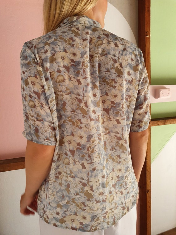 Vintage Katies Pastel Blue Floral Print 