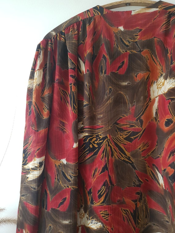 Vintage Two Piece Abstract Khaki Burnt Orange and
