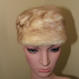 Vintage 60's Blonde Mink Cloche Style Hat Nan Duskin of Philadelphia image 1