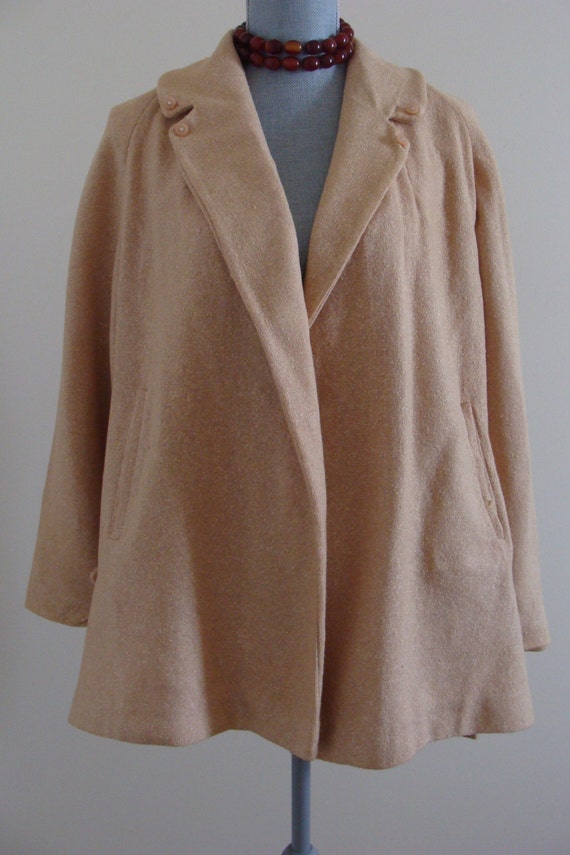 Late 40's Camel/Golden Tweed Swing Coat