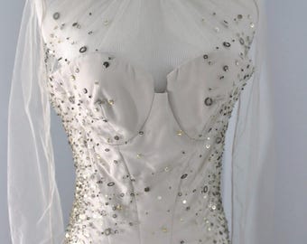 Head turning Blush Pink Formal evening gown by Lorena Sarbu Designer Runway One of a Kind Floor Length Size 4