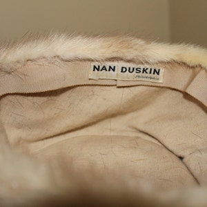 Vintage 60's Blonde Mink Cloche Style Hat Nan Duskin of Philadelphia image 5