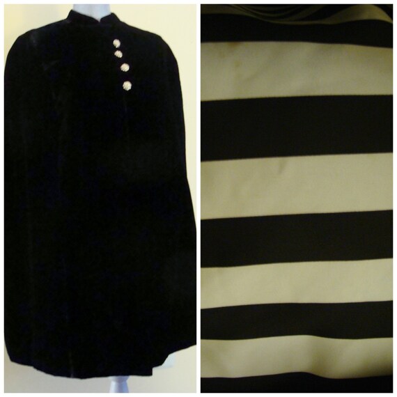 60's Pat Richards Black Velvet Cape/Opera Cape