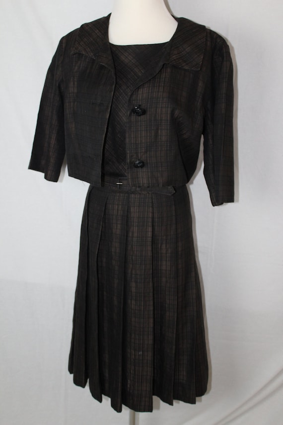Vintage 1950's Two Piece Day Suit-Dark Chocolate i