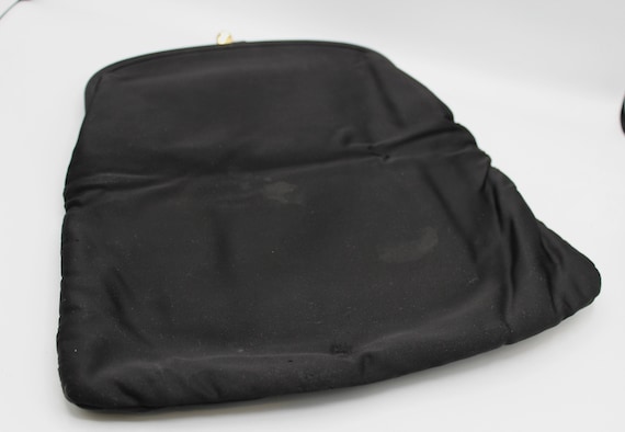 Vintage 50s Ingber Black Fold Over Clutch with Br… - image 8