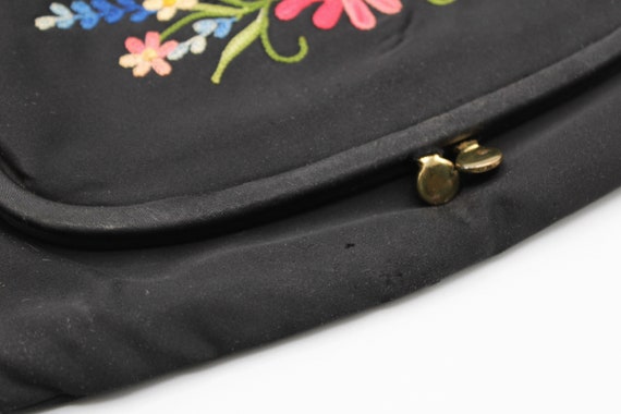 Vintage 50s Ingber Black Fold Over Clutch with Br… - image 10