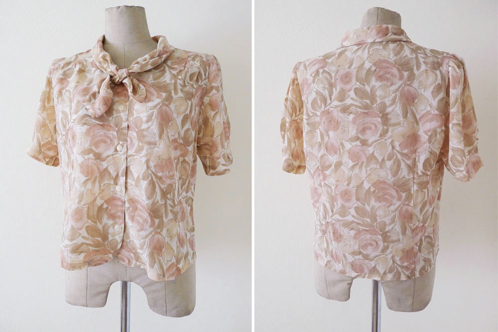 Sweet & Romance Vintage Pastel Short Sleeves Blouse Office - Etsy