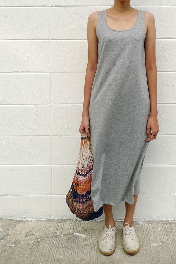 100% thick cotton plain sleeveless maxi 