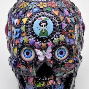 Purple Frida Mosaic Sugar Skull