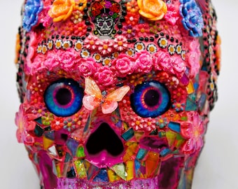 Pink Mosaic Sugar Skull