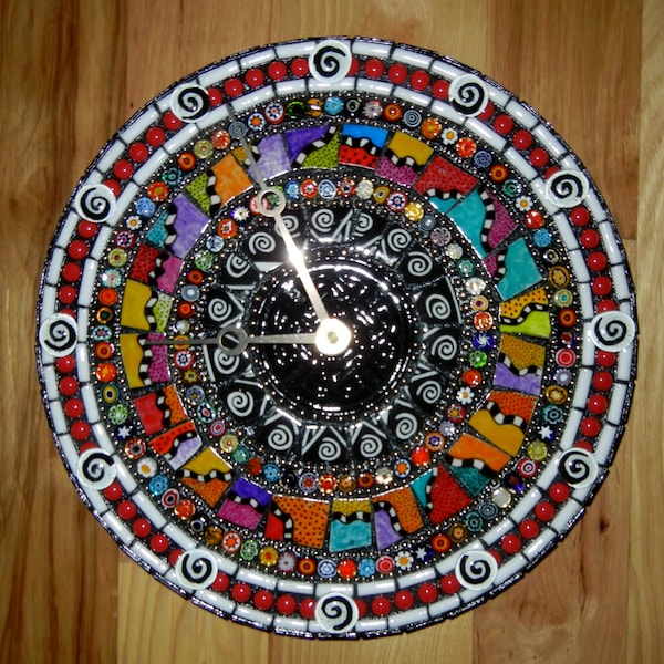 Razzle, Dazzle and Swirl Mosaic Clock