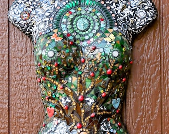 Tree of Life mosaic female mannequin torso