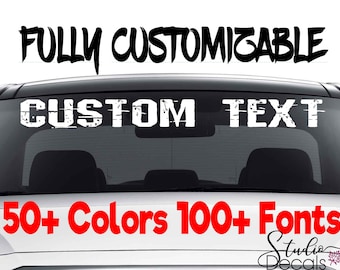 Custom Windshield Decals Word and Number Car Truck Window Custom Stickers Windshield Decal Custom Car Decal Company Name Decals Personalized