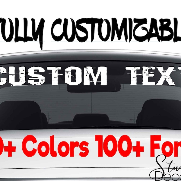 Custom Windshield Decals Word and Number Car Truck Window Custom Stickers Windshield Decal Custom Car Decal Company Name Decals Personalized