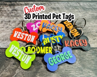 Custom 3D Printed Pet Tag - Custom Dog Tag - Personalized Pet Tag - Custom Pet Name - Pet ID Tag - Dog ID Tag - Cat ID Tag - Dog Name Tag