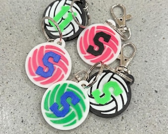 Porte-clés personnalisé imprimé en 3D - Porte-clés de volleyball - Cadeaux de volleyball - Porte-clés d'équipe - Cadeaux de sport - Porte-clés de sac personnaliséVOLLEYBALL ROUND