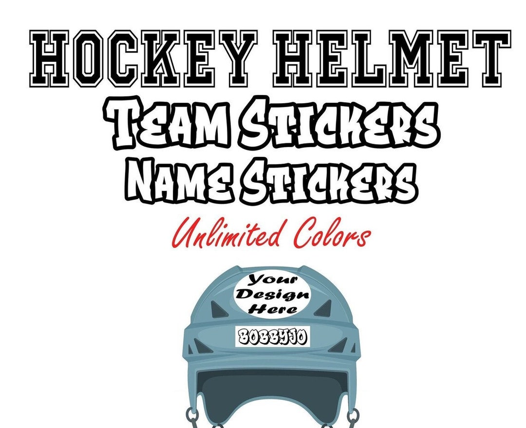 Hockey Helmet Stickers for Logos & Names Custom Sizing Custom Colors