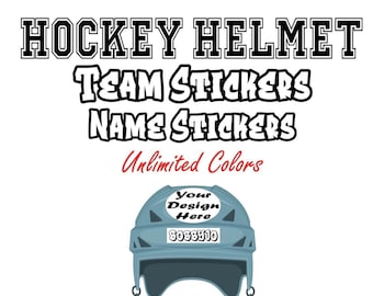 Hockey Helmet Stickers For Logos & Names Custom Sizing Custom Colors Printed on High Quality Outdoor Sticker *** NOT Professional Team Logos