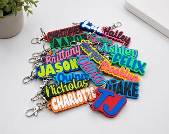 Porte-clés personnalisé imprimé en 3D - Porte-clés personnalisé - Porte-clés prénom - Porte-clés personnalisé - Nom imprimé en 3D - Porte-clés personnalisé - Étiquette de sac à dos