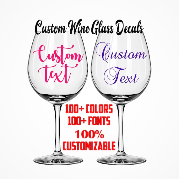 Wedding Bridal Party Vinyl Wine glass decal sticker NAME OR ROLE DIY stickers bd