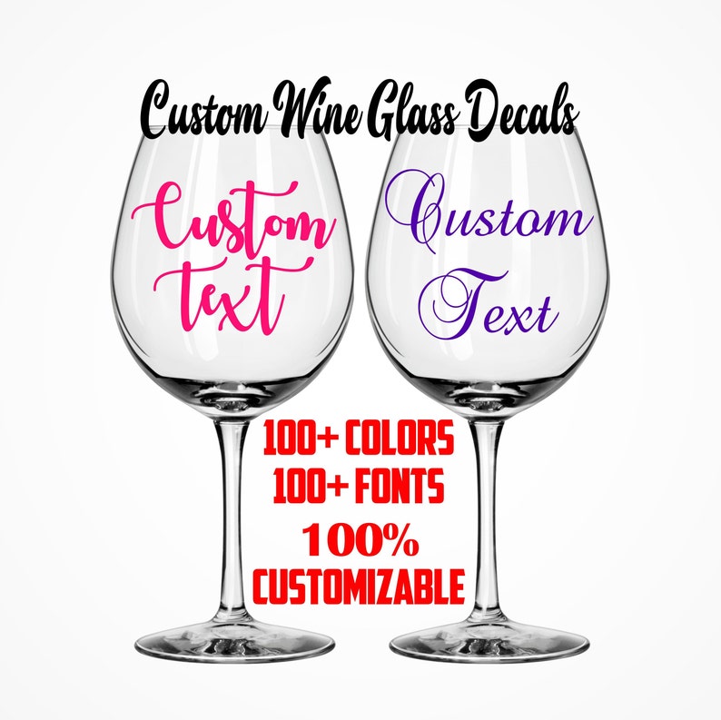 Custom Wine Glass Decals Bachelorette Party Custom Decal Etsy